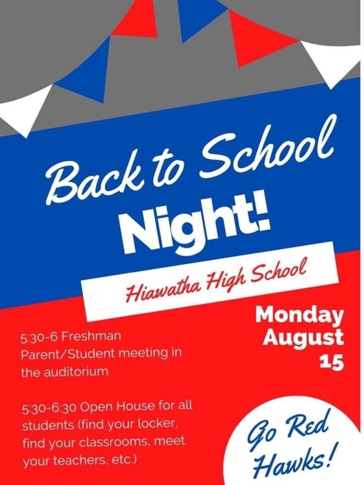 HHS Back To School Night Monday August 15, 2022 5:30-6:30PM