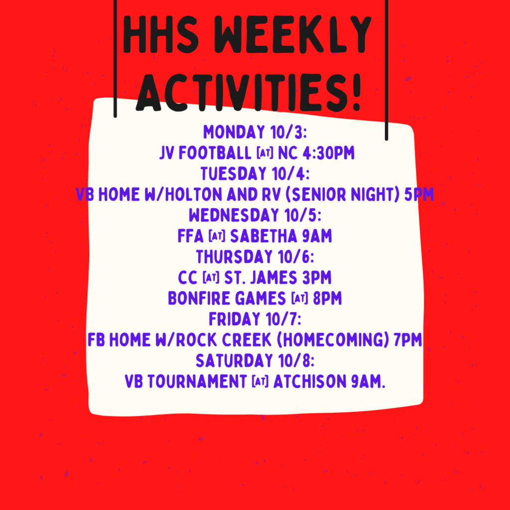 HHS Weekly Activities