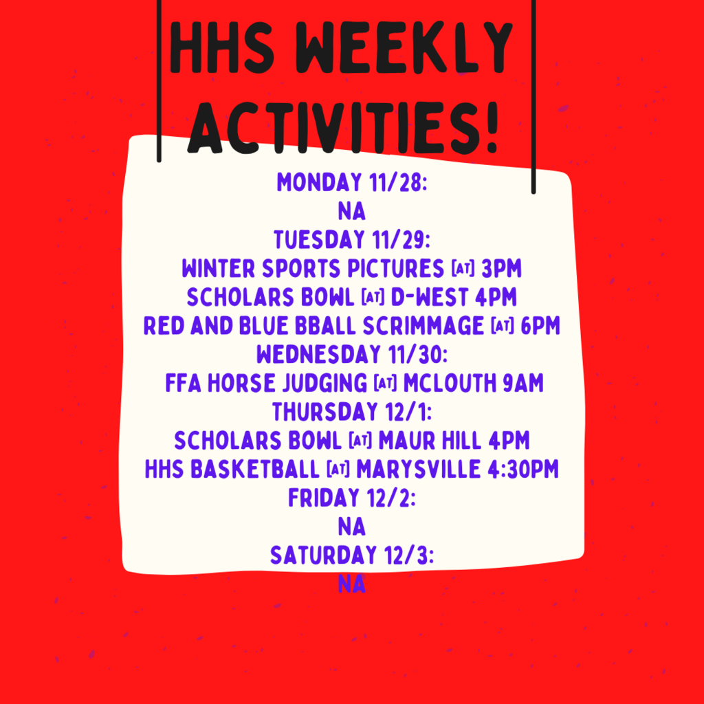 HHS Weekly Activities!