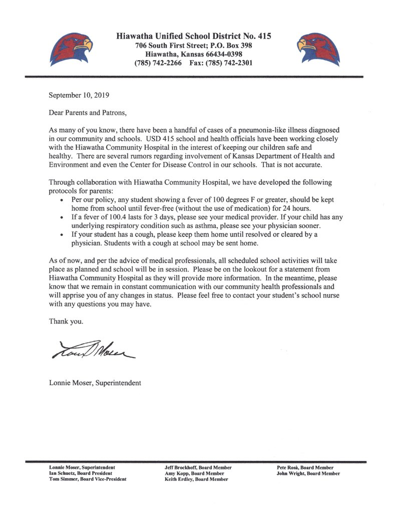 Message from Superintendent Moser